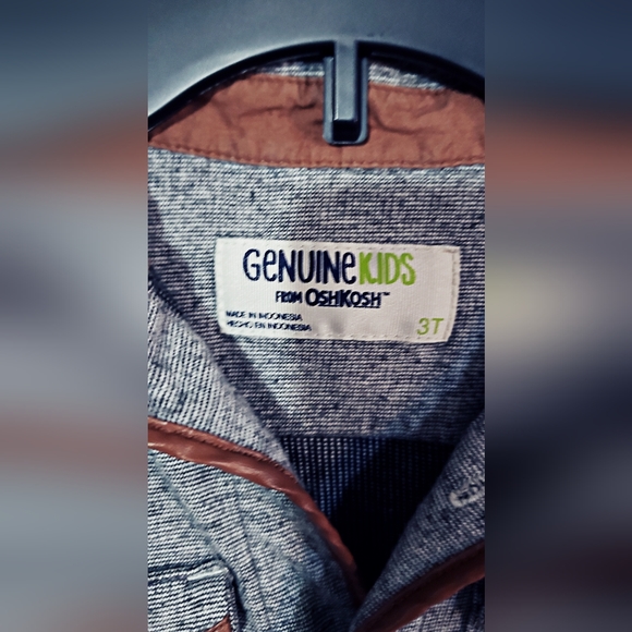 🤑Boys Genuine Kids by Oshkosh Long Sleeve Button Down Collared Cotton 3T Shirt - Picture 3 of 3